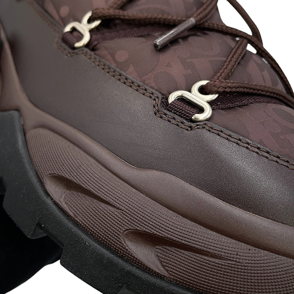 Dior Oblique Mirage Snow Boots Peter Doig Collaboration Brown3BO267ZLP Nylon Leather Size 41