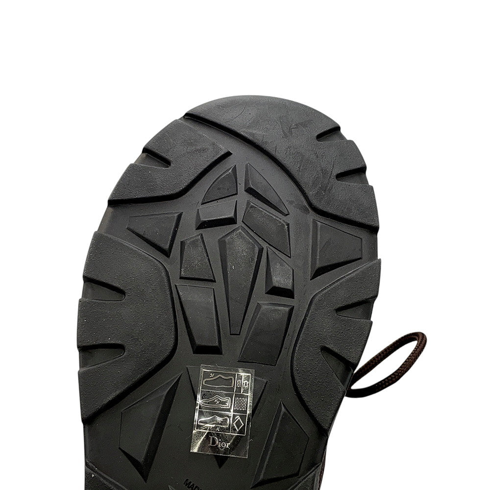Dior Oblique Mirage Snow Boots Peter Doig Collaboration Brown3BO267ZLP Nylon Leather Size 41