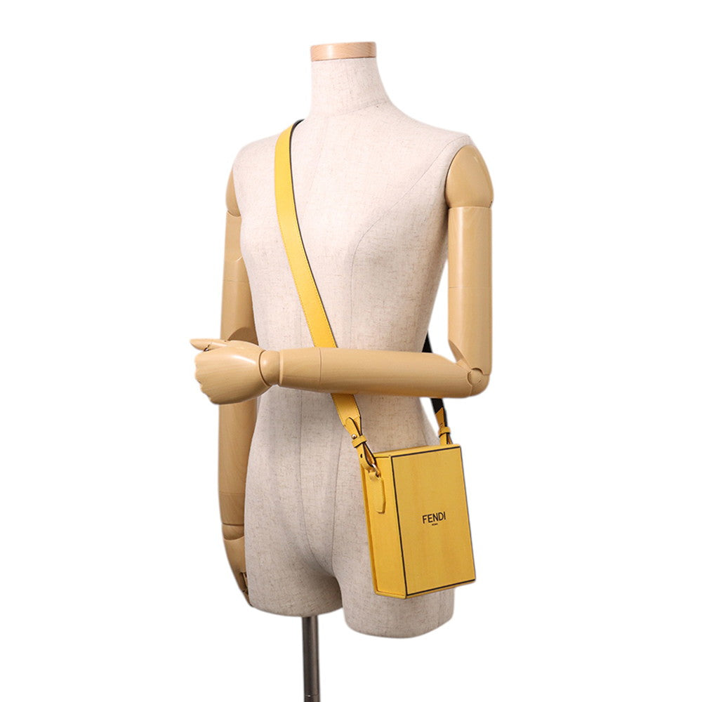 FENDI Box Shoulder Bag Yellow7VA519 ADP6 Leather