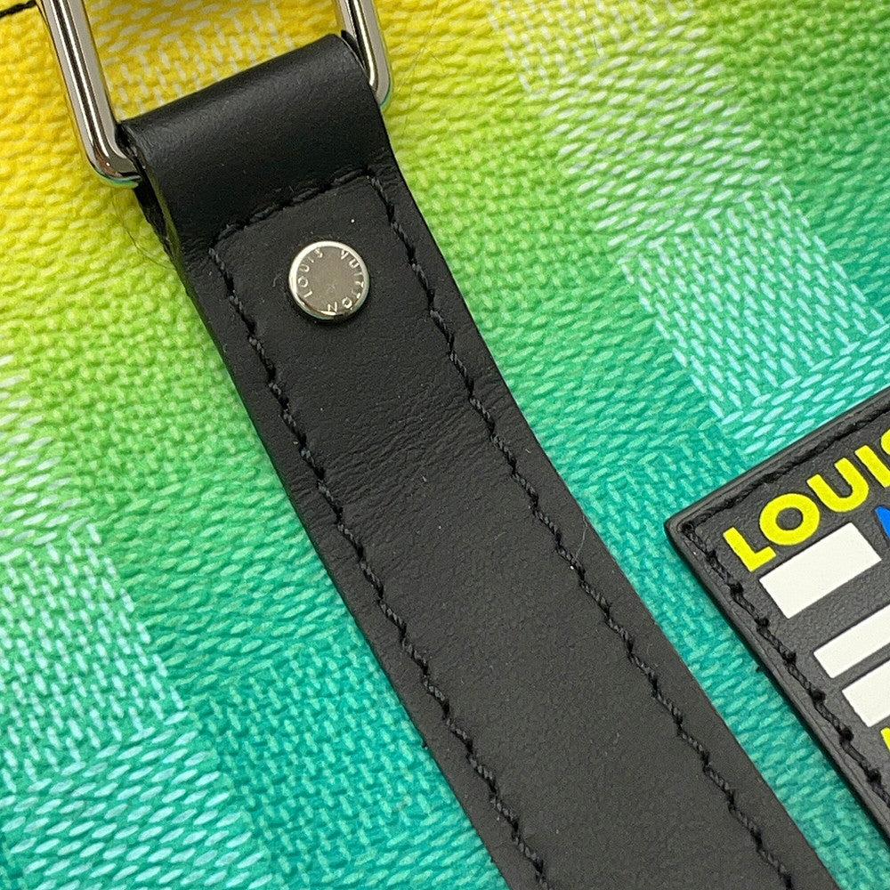 LOUIS VUITTON Keepall Green/YellowM59949 Damier stripe Size XS