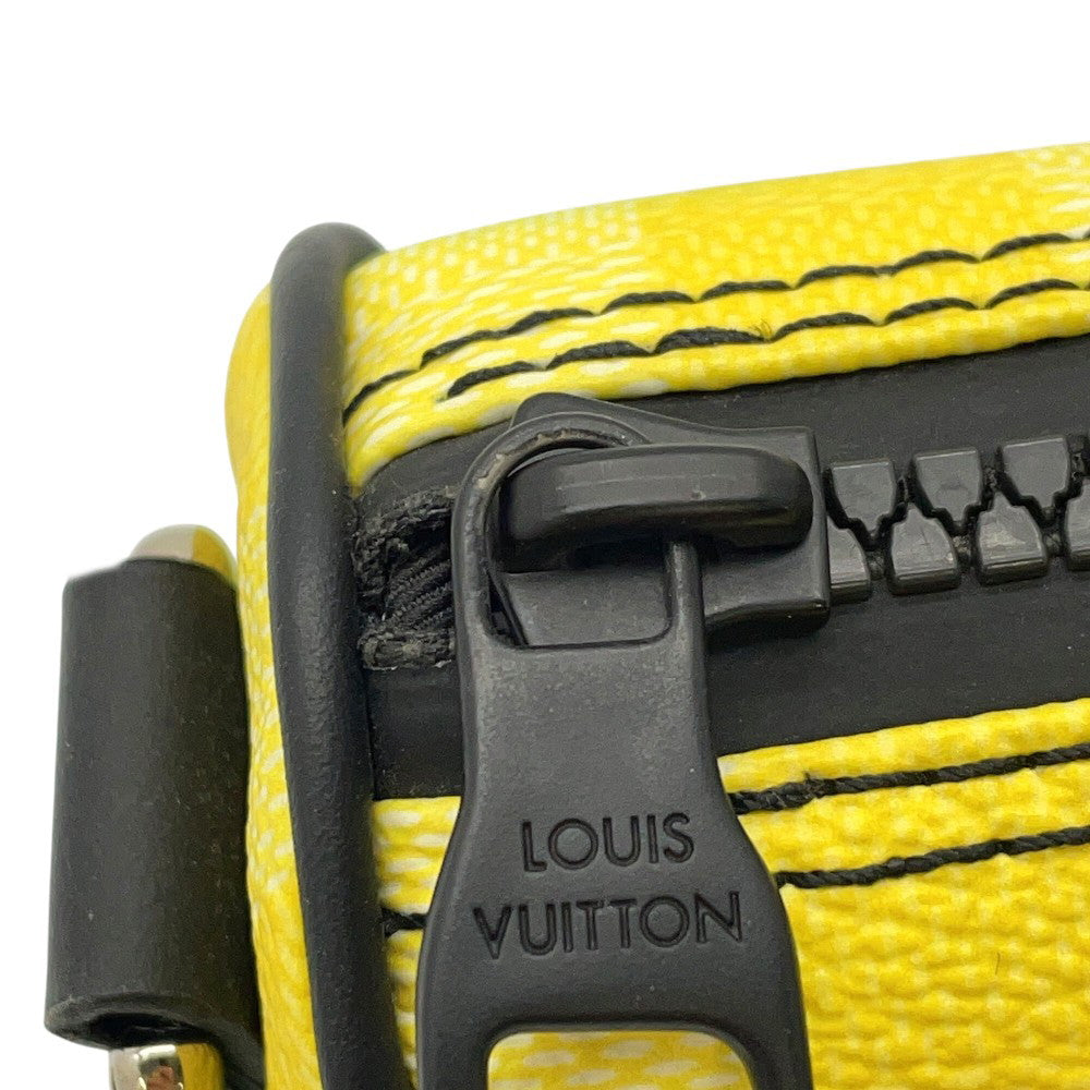 LOUIS VUITTON Keepall Green/YellowM59949 Damier stripe Size XS