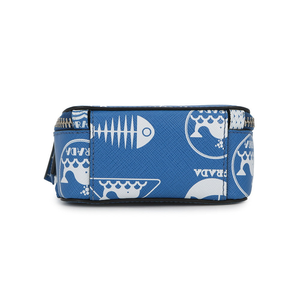 PRADA Marine print 2-way bag Blue/White2VH067 Leather