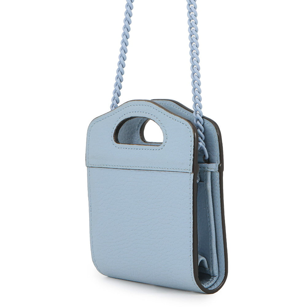 GUCCI Double G Chain wallet Light Blue701074 Leather