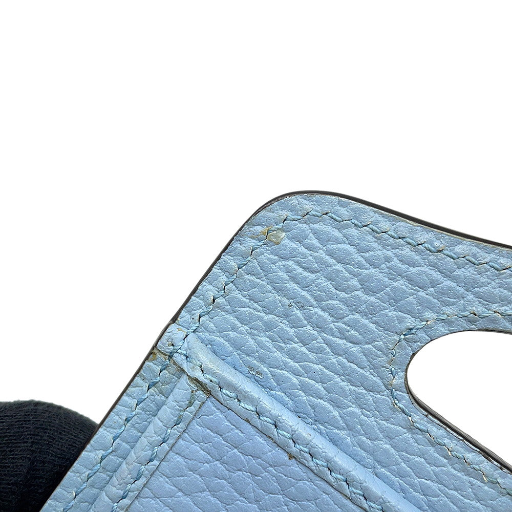 GUCCI Double G Chain wallet Light Blue701074 Leather
