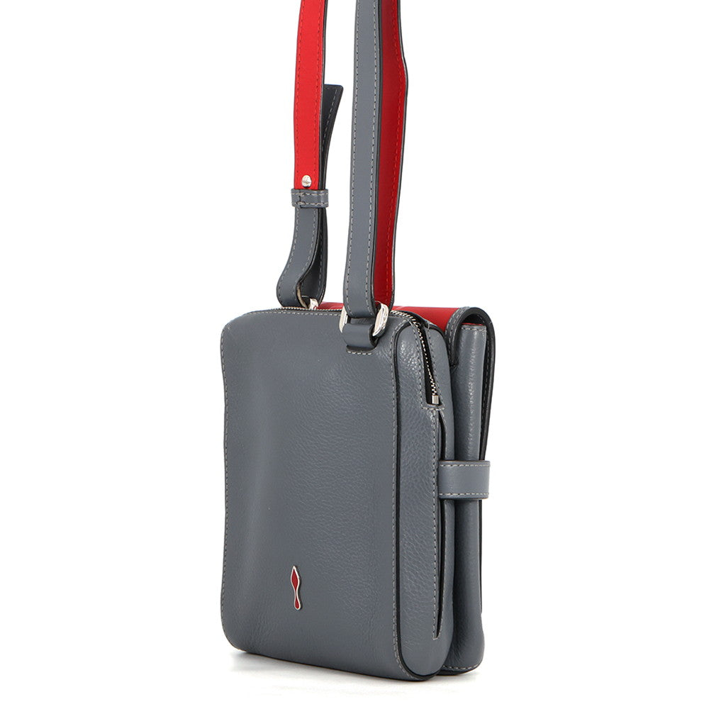 Christian Louboutin Venetian Reporter Cross Body Bag Blue Gray3205096 Leather