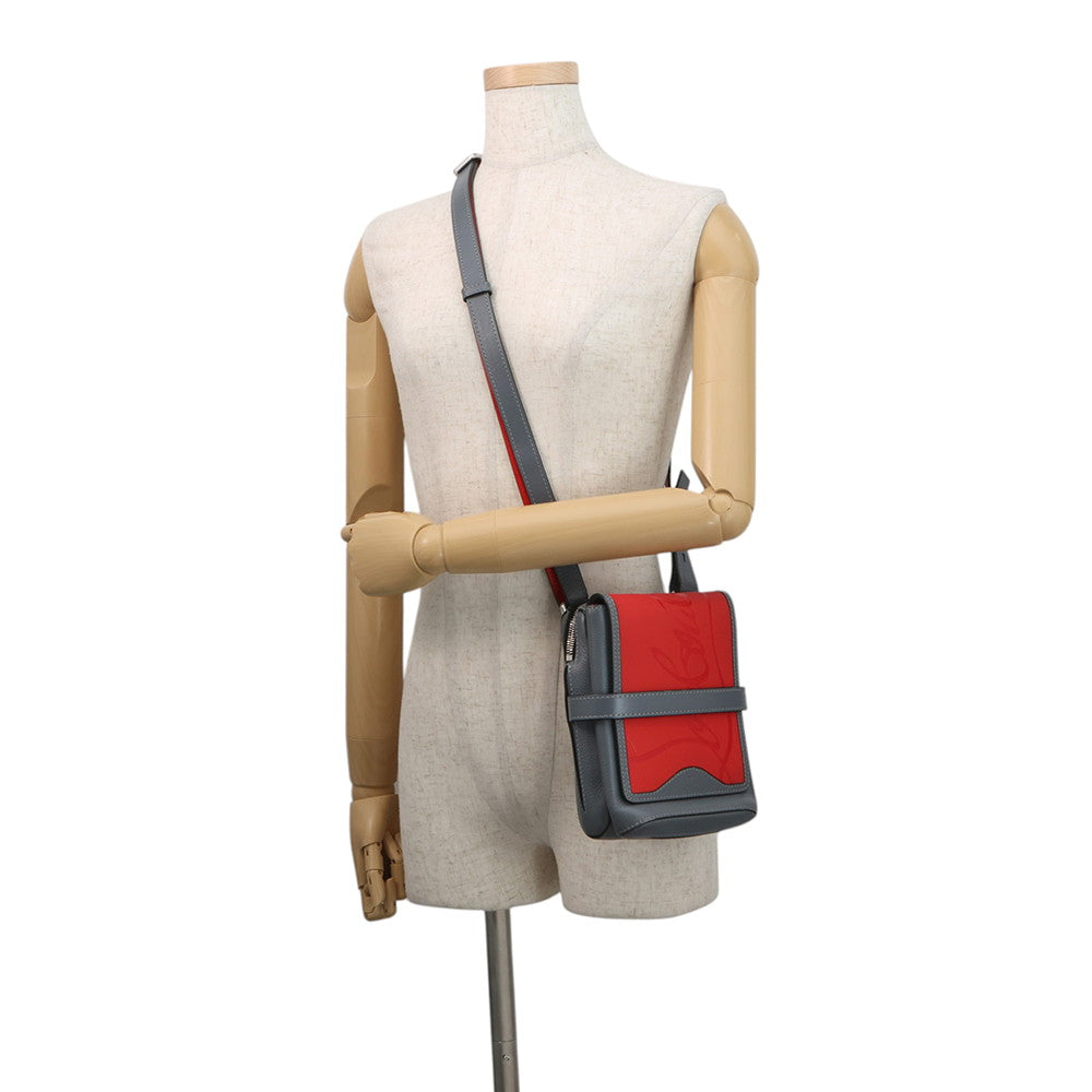 Christian Louboutin Venetian Reporter Cross Body Bag Blue Gray3205096 Leather
