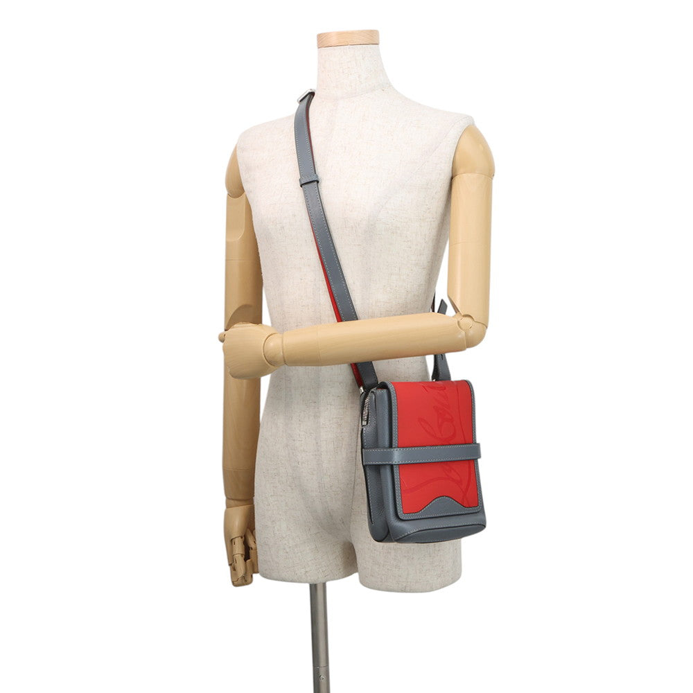 Christian Louboutin Venetian Reporter Cross Body Bag Blue Gray3205096 Leather