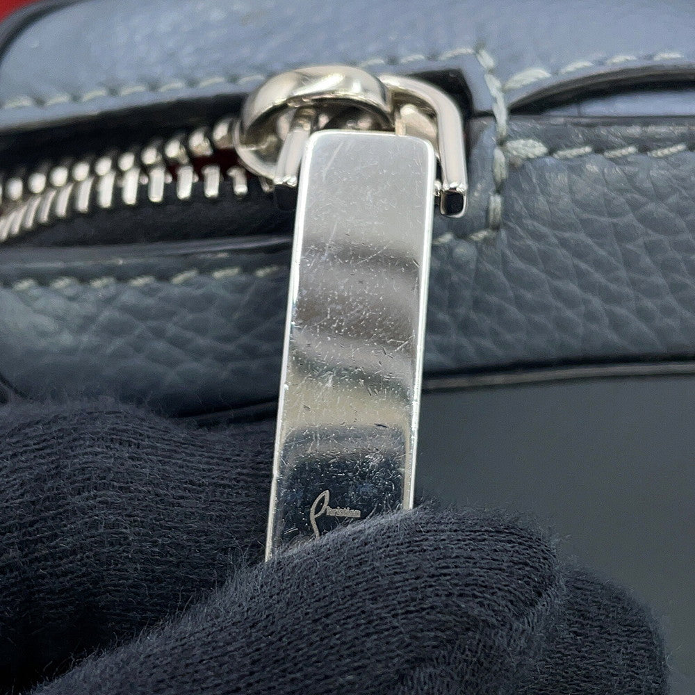 Christian Louboutin Venetian Reporter Cross Body Bag Blue Gray3205096 Leather