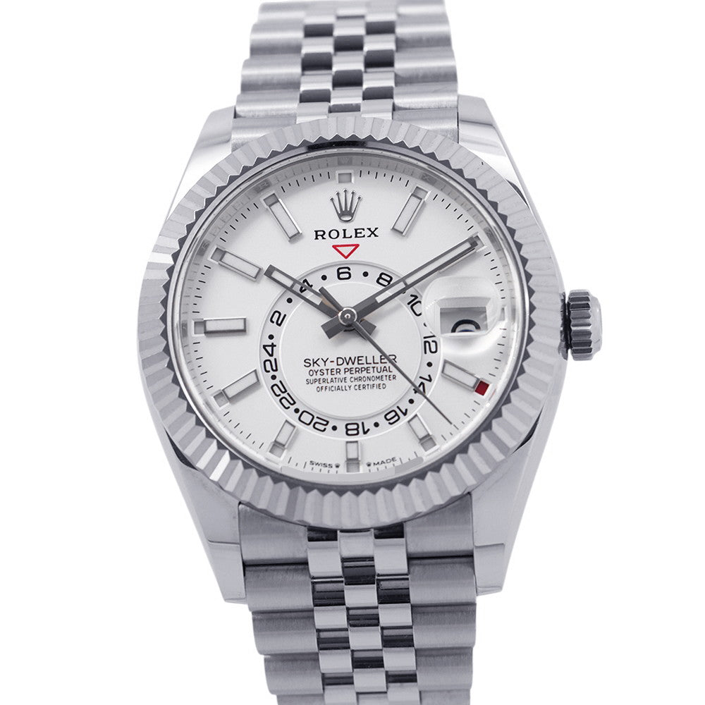 ROLEX Sky-Dweller W42mm Stainless Steel K18WG White Dial336934
