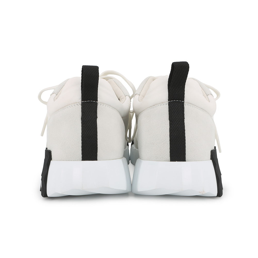 HERMES Bounce Sneakers White Suede Nylon Size 40.5