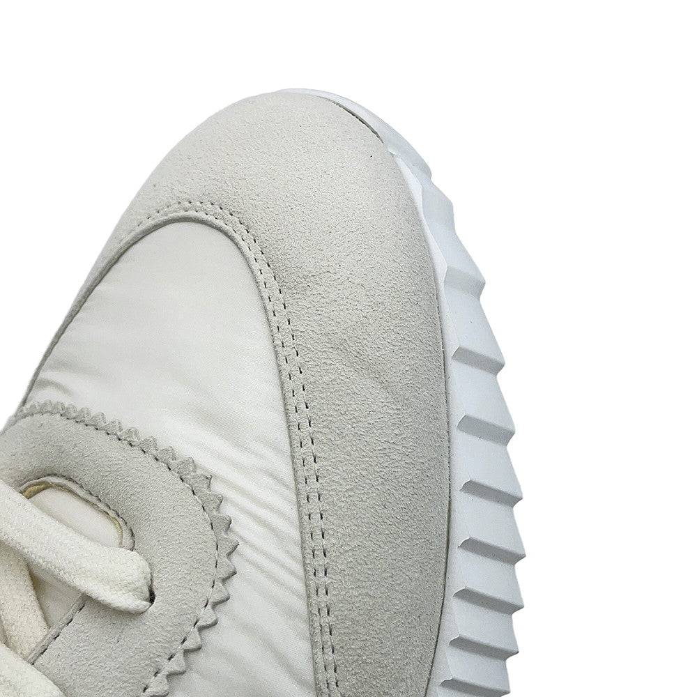 HERMES Bounce Sneakers White Suede Nylon Size 40.5