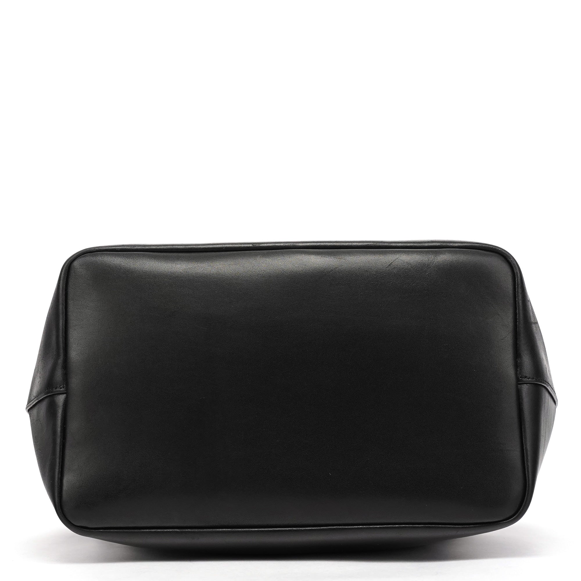 000 0531 Black Leather Bamboo Shoulder Bag