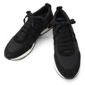 HERMES Starter Sneakers Black Leather Fabric Size 37.5