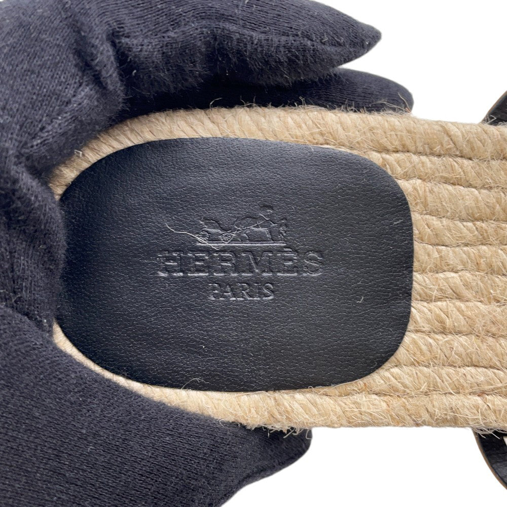HERMES Ancorne Sandals Gold Leather Size 38