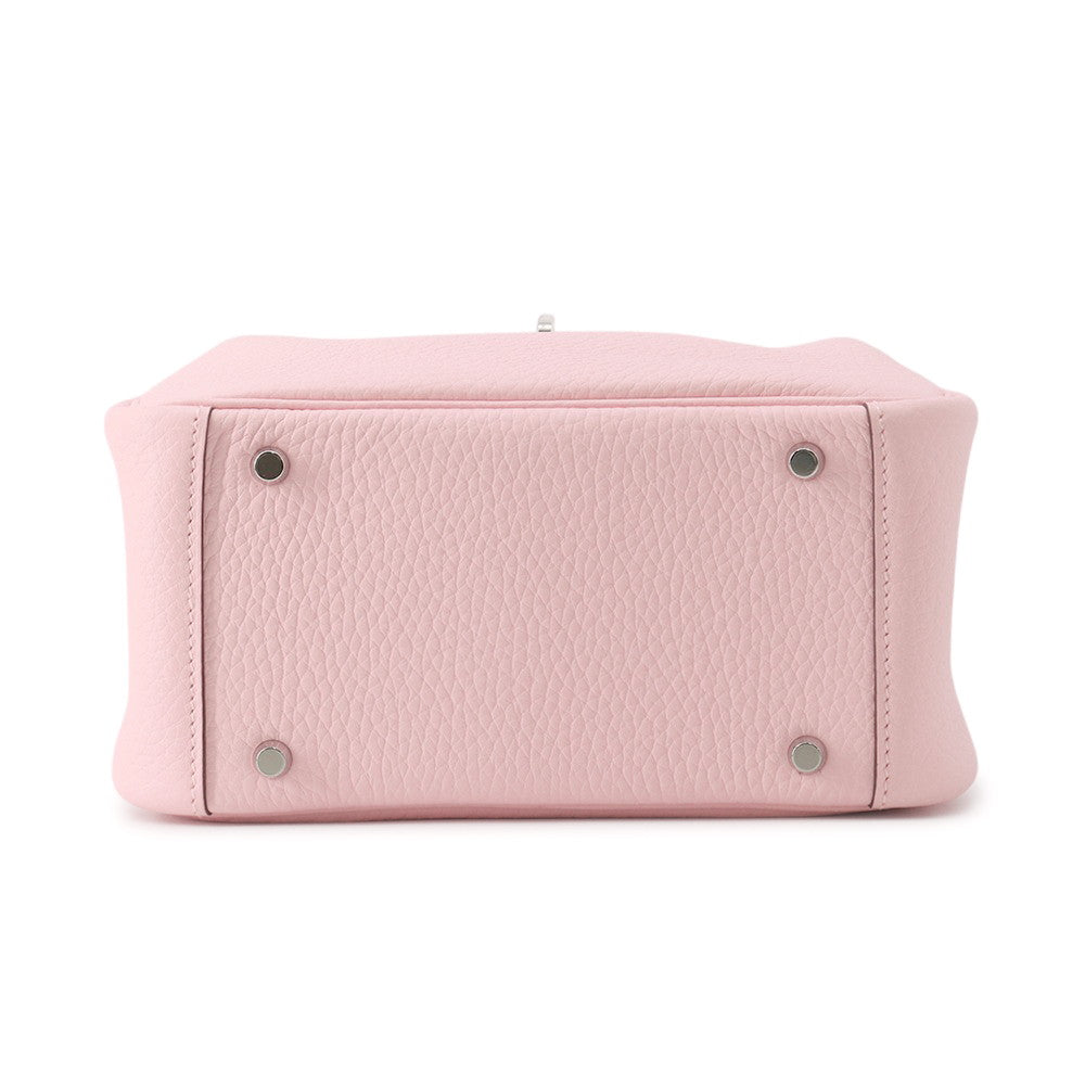 HERMES Lindy Verso Rose Sakura/Grisper Taurillon Clemence Size Mini