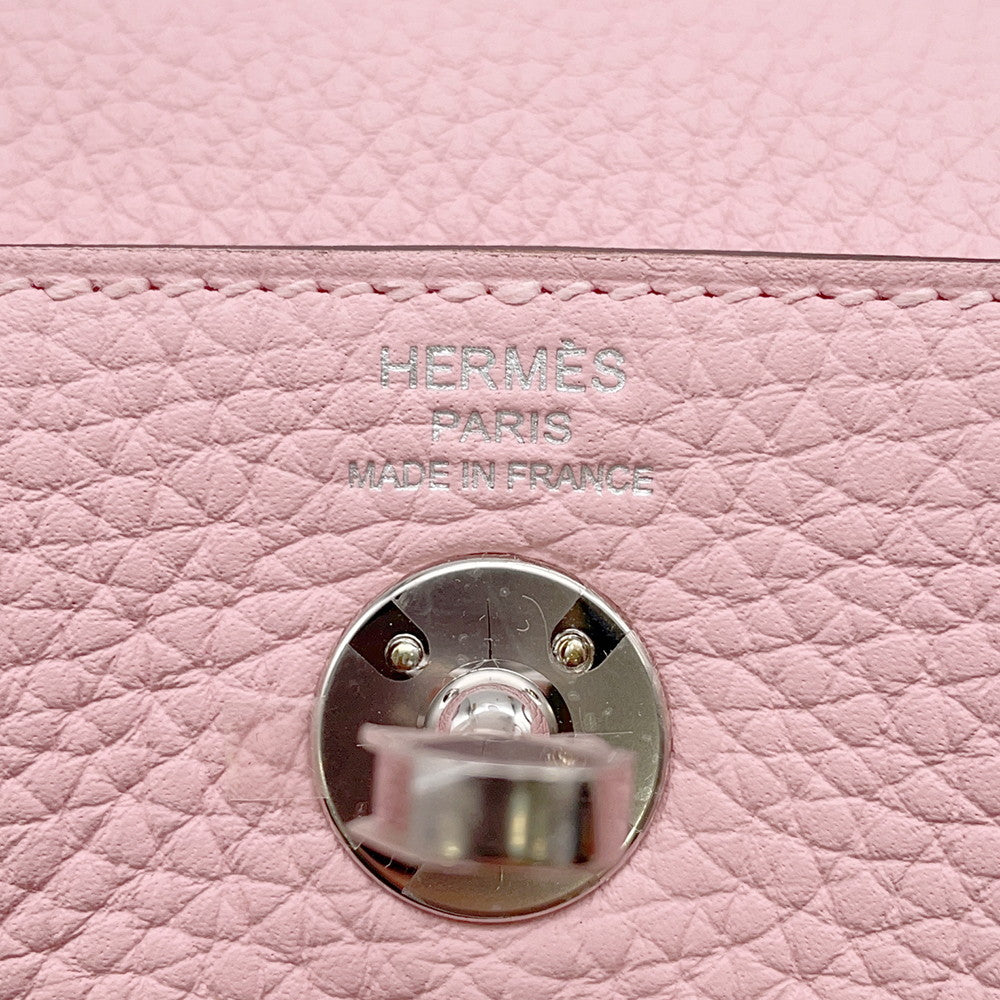 HERMES Lindy Verso Rose Sakura/Grisper Taurillon Clemence Size Mini