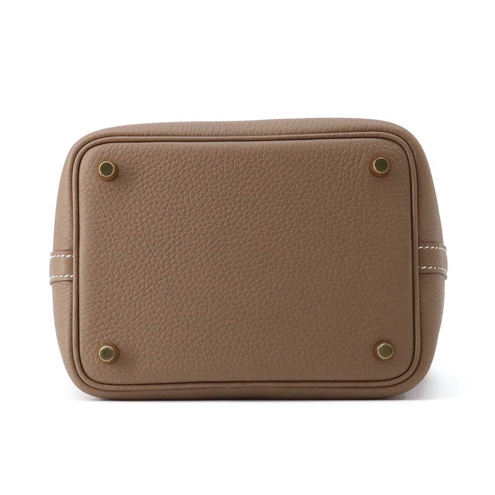 HERMES Picotin Padlock Etoupe Taurillon Clemence Size PM