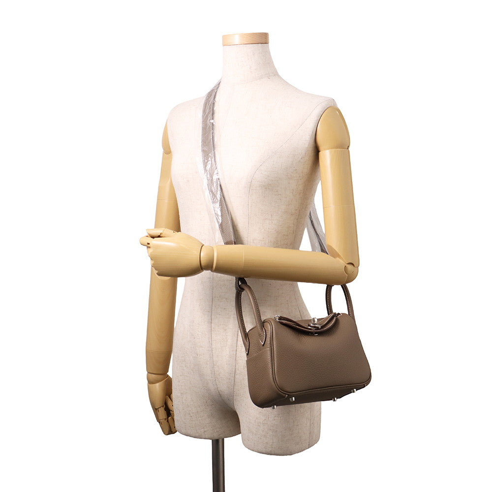 HERMES Lindy Etoupe Taurillon Clemence Size Mini