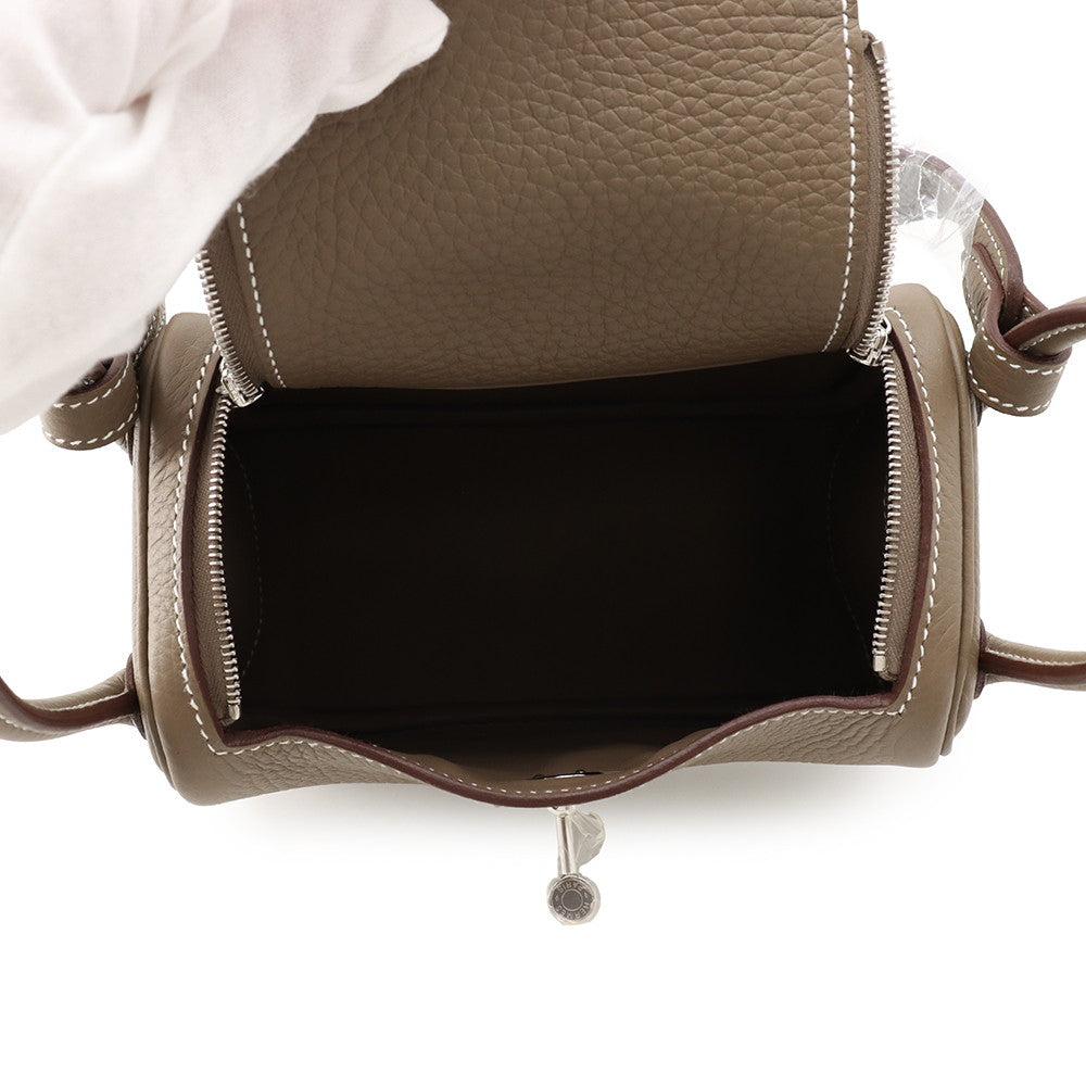 HERMES Lindy Etoupe Taurillon Clemence Size Mini