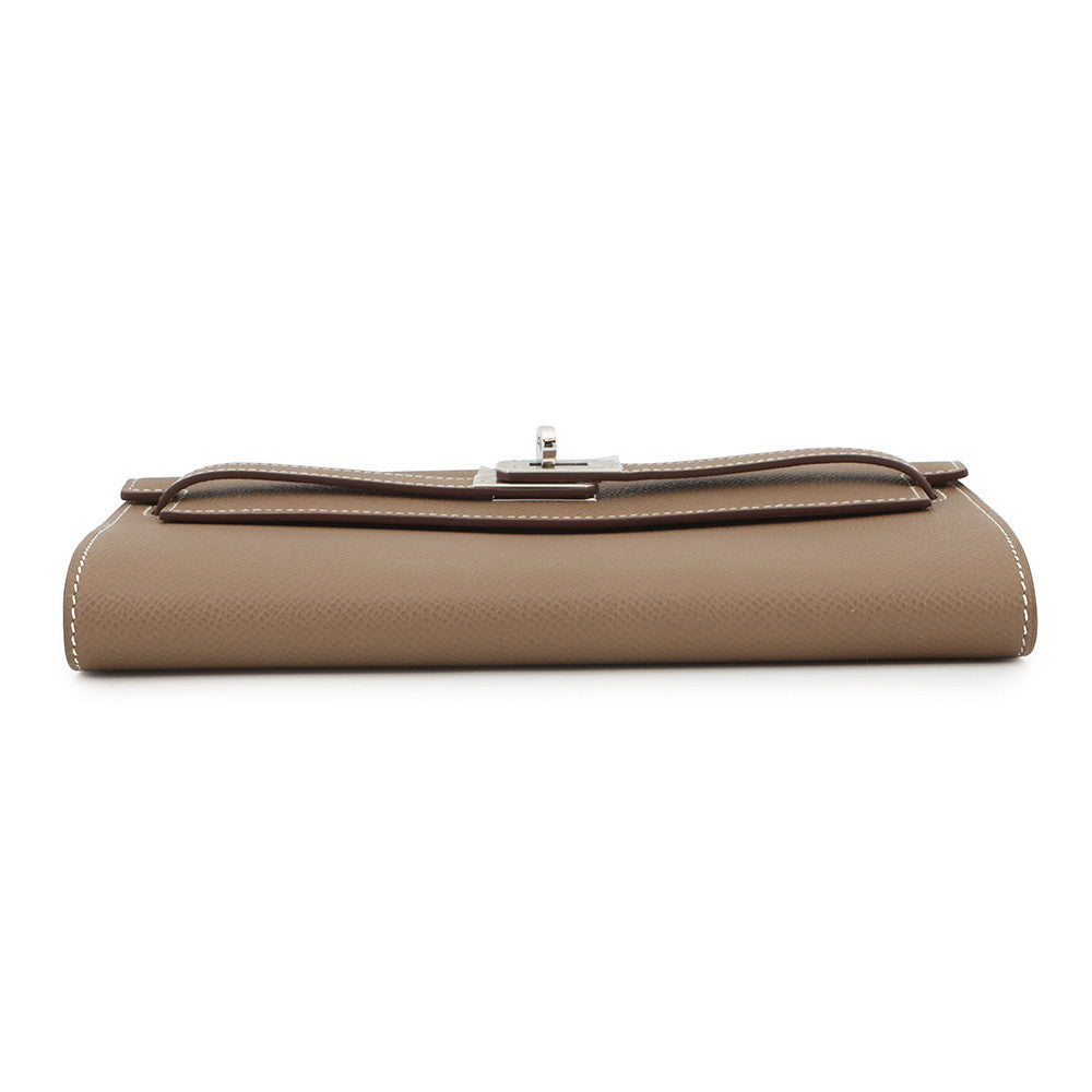 HERMES Kelly wallet long to go Etoupe Epsom
