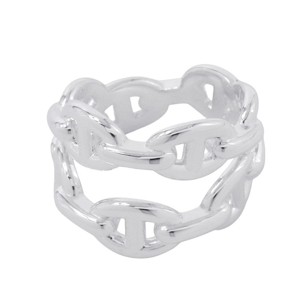 HERMES Chaine d'Ancre Double Row Ring Size 52/#12 SV925