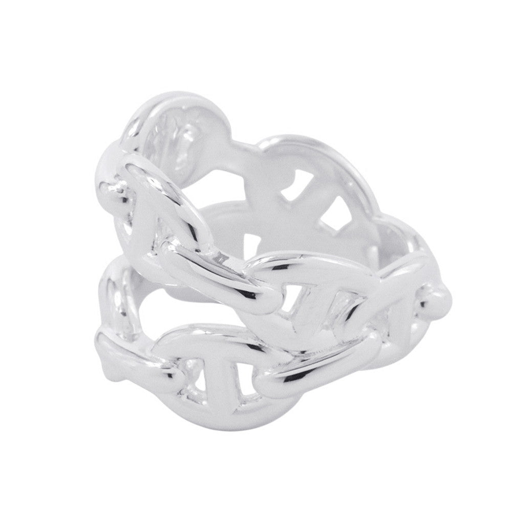 HERMES Chaine d'Ancre Double Row Ring Size 52/#12 SV925