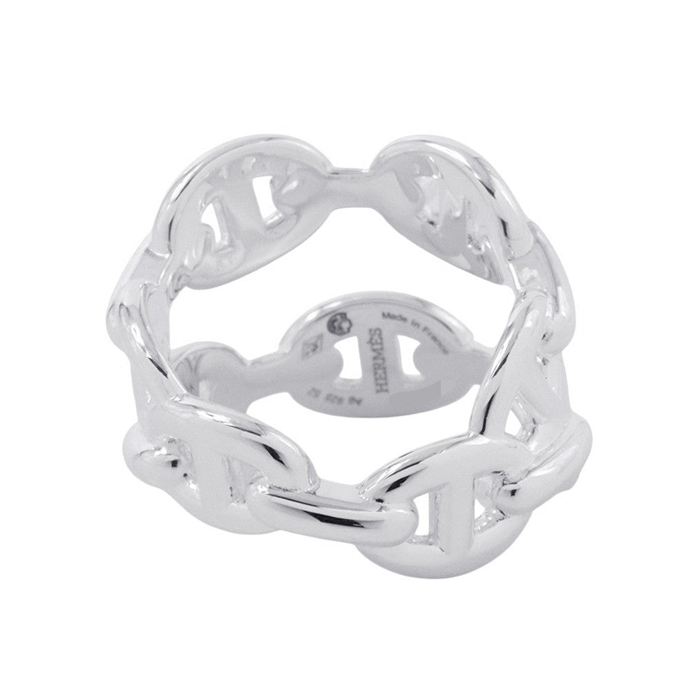 HERMES Chaine d'Ancre Double Row Ring Size 52/#12 SV925