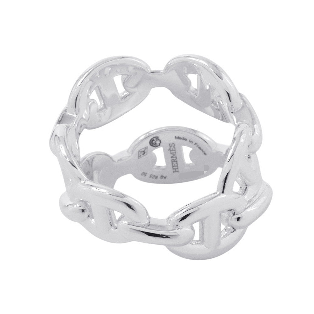 HERMES Chaine d'Ancre Double Row Ring Size 50/#10 SV925