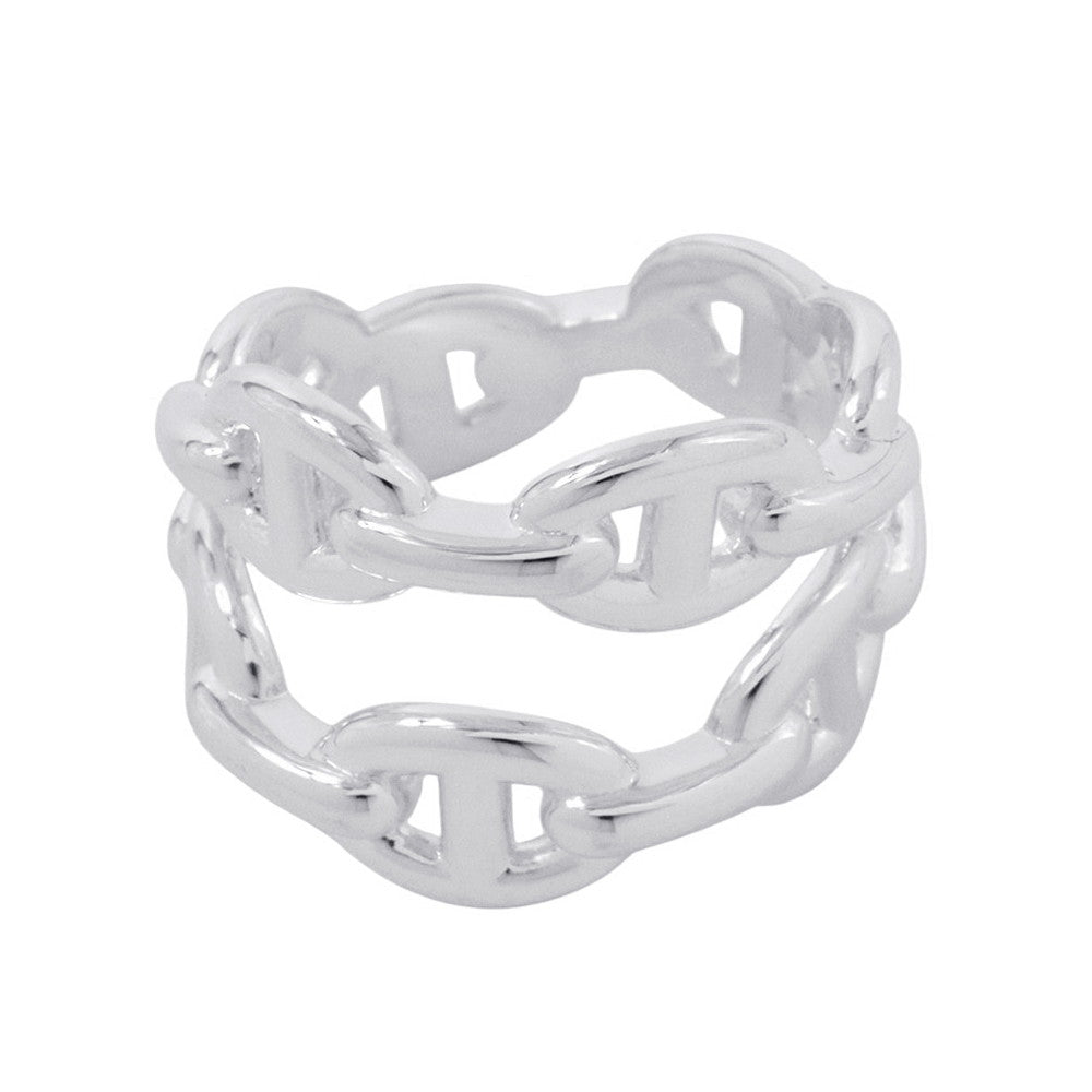 HERMES Chaine d'Ancre Double Row Ring Size 53/#13 SV925