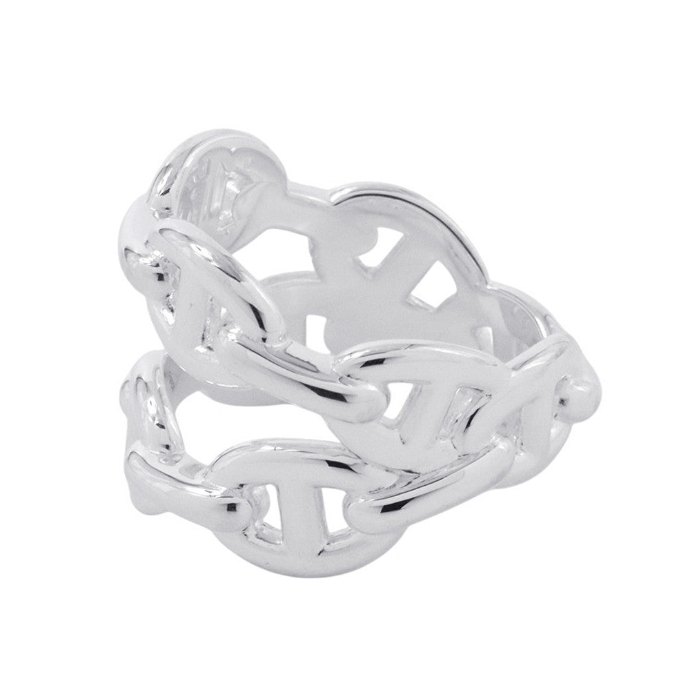 HERMES Chaine d'Ancre Double Row Ring Size 53/#13 SV925