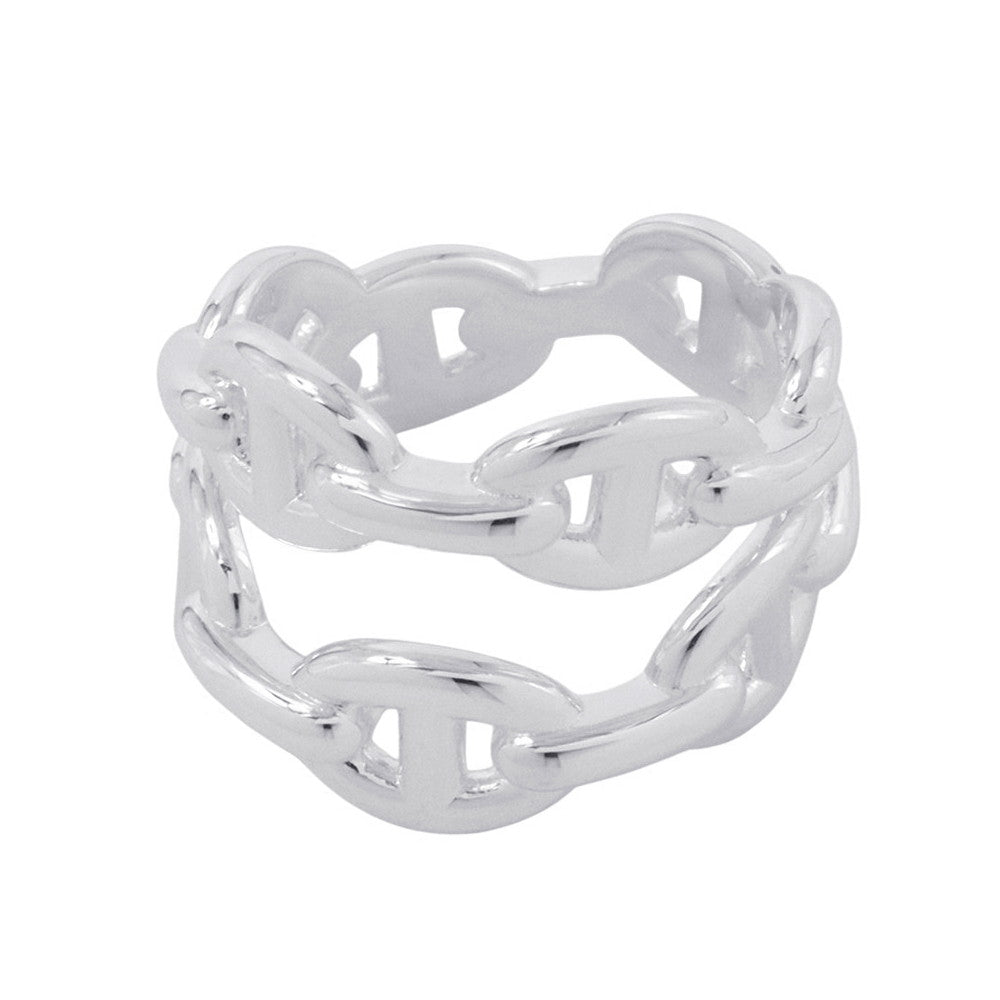 HERMES Chaine d'Ancre Double Row Ring Size 53/#13 SV925