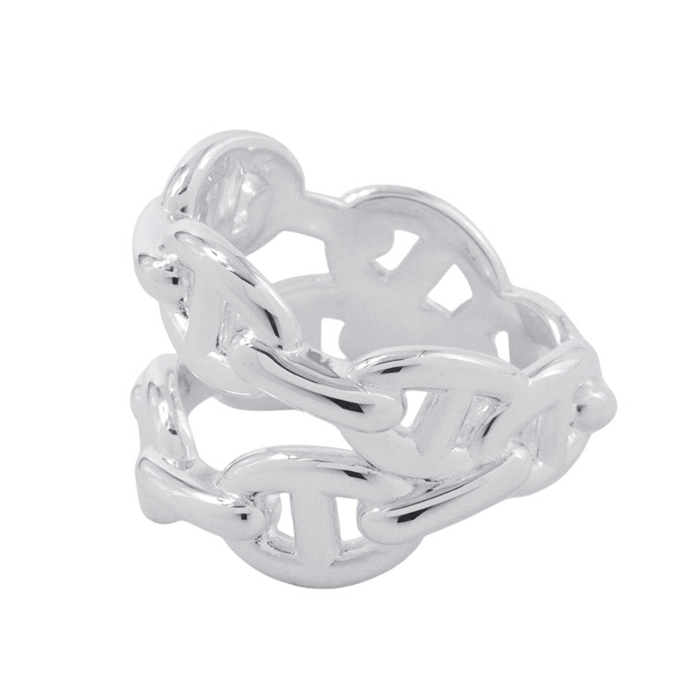 HERMES Chaine d'Ancre Double Row Ring Size 53/#13 SV925