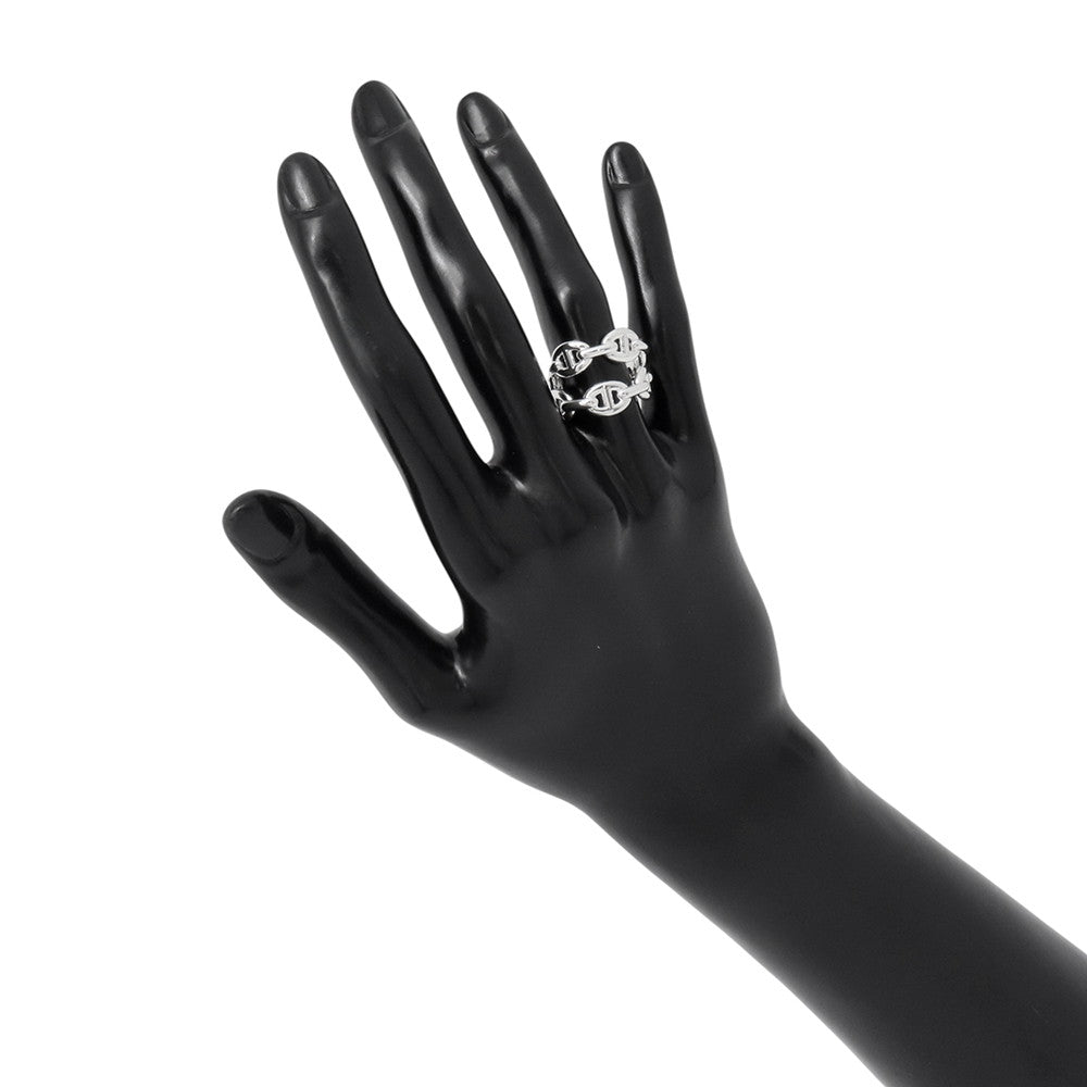 HERMES Chaine d'Ancre Double Row Ring Size 53/#13 SV925