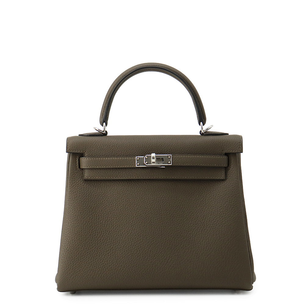 HERMES Kelly Retourne Vertroden Togo Leather Size 25