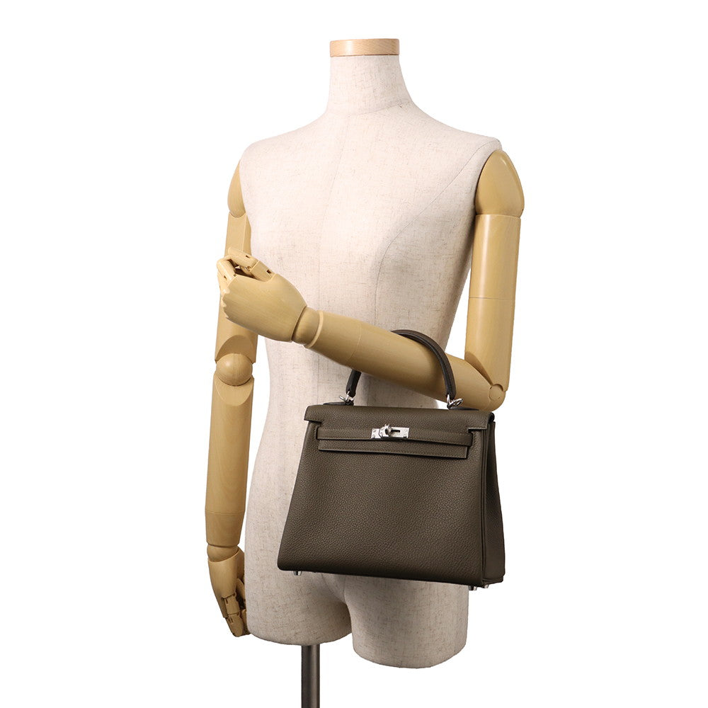 HERMES Kelly Retourne Vertroden Togo Leather Size 25