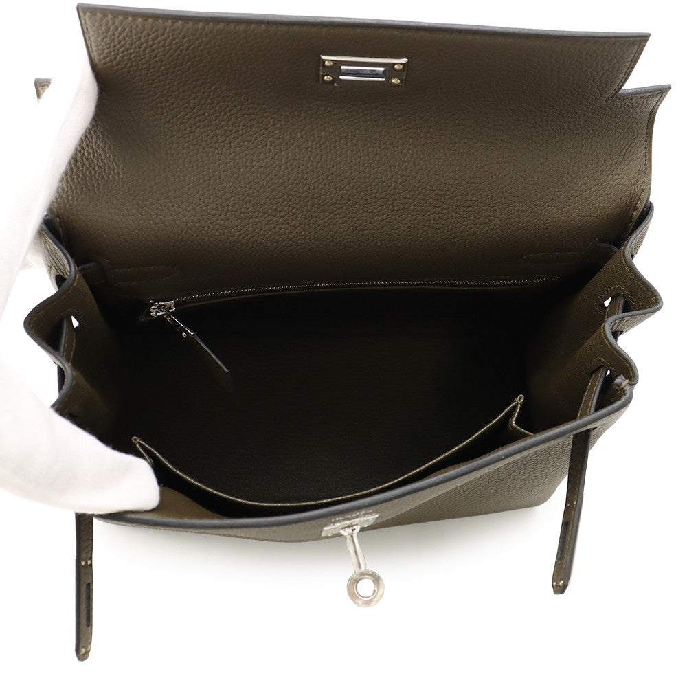 HERMES Kelly Retourne Vertroden Togo Leather Size 25