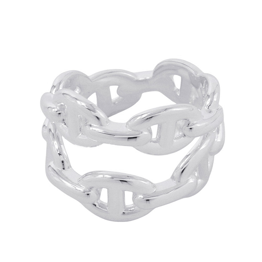 HERMES Chaine d'Ancre Double Row Ring Size 52/#12 SV925