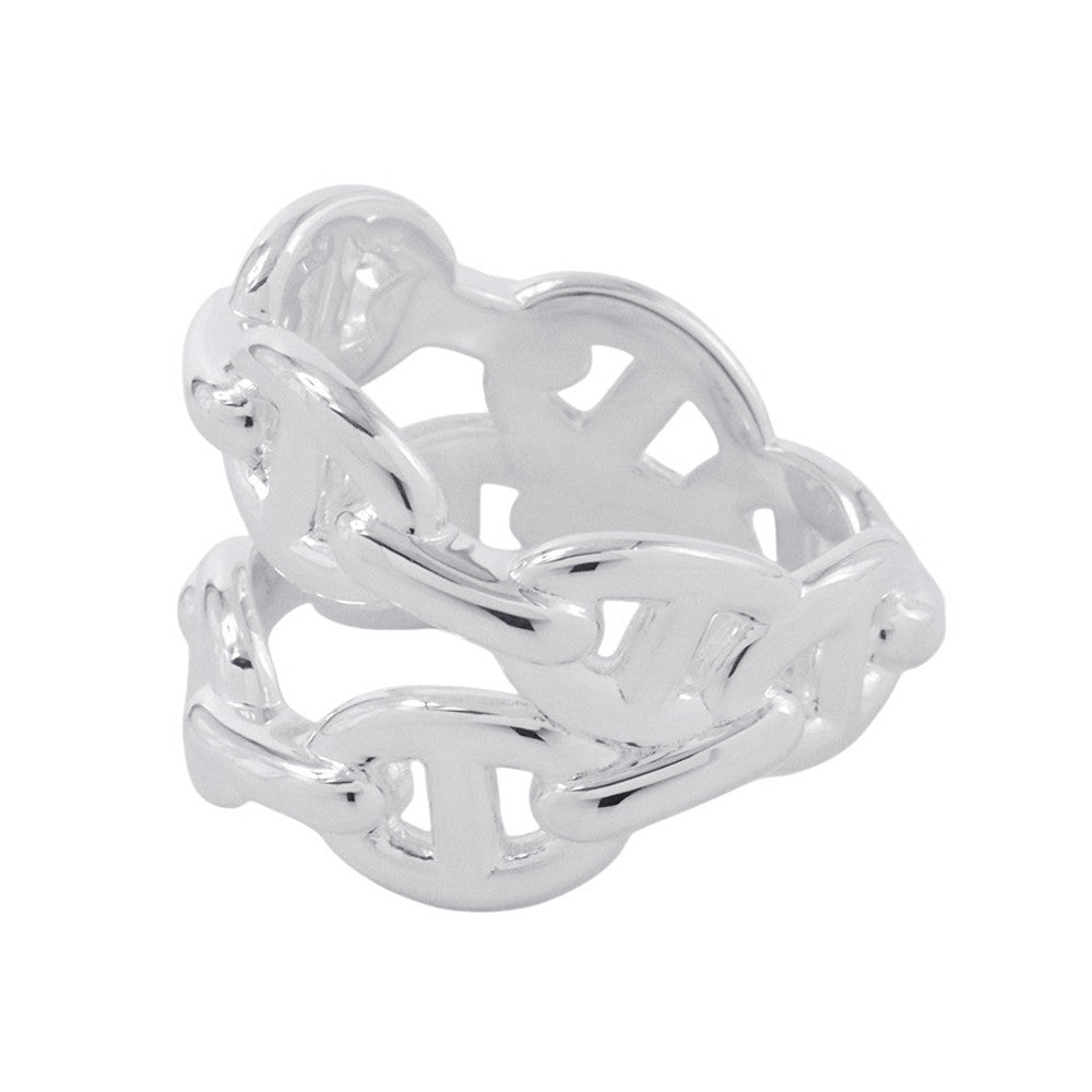 HERMES Chaine d'Ancre Double Row Ring Size 52/#12 SV925