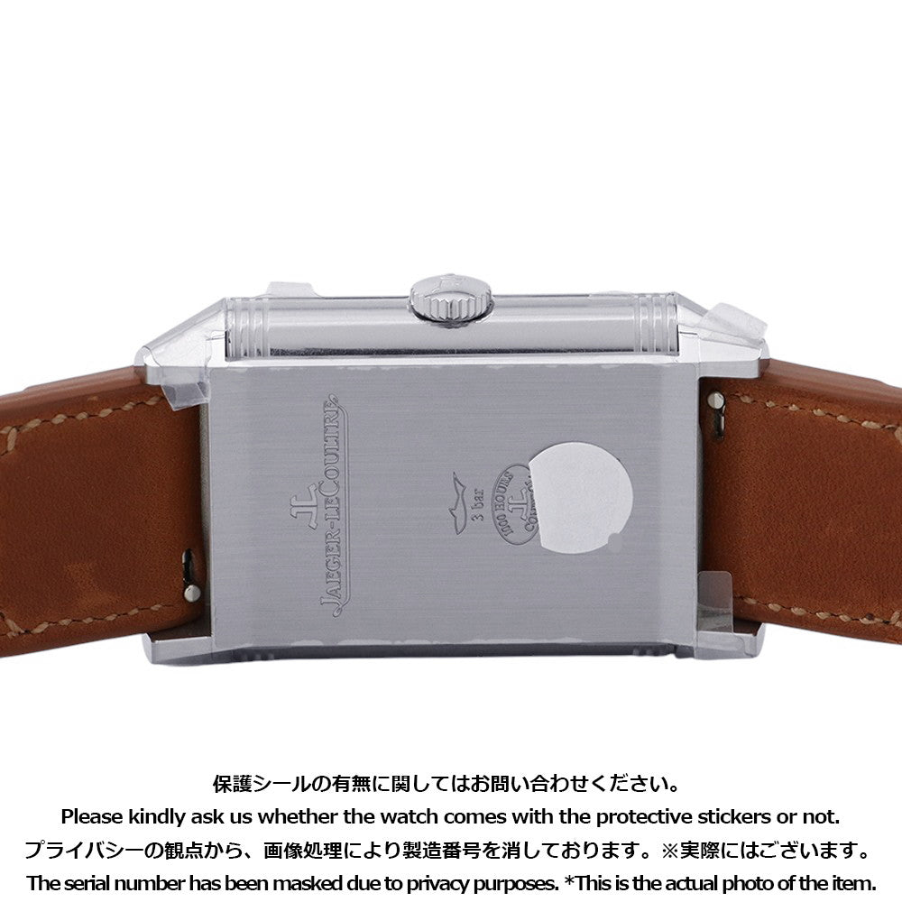 JAEGER-LE COULTRE Reverso Classic Duo Small Second H47mmxW28.3mm Stainless Steel Leather Silver/Black DialQ3848423