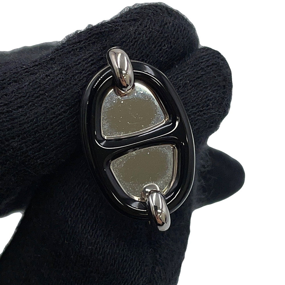 HERMES Mini Maillon Black Enamel Metal