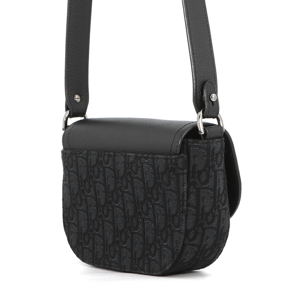Dior Oblique Saddle Flap Messenger Bag Black2ADCA435YKS_H03E Canvas Calf Leather Size Mini