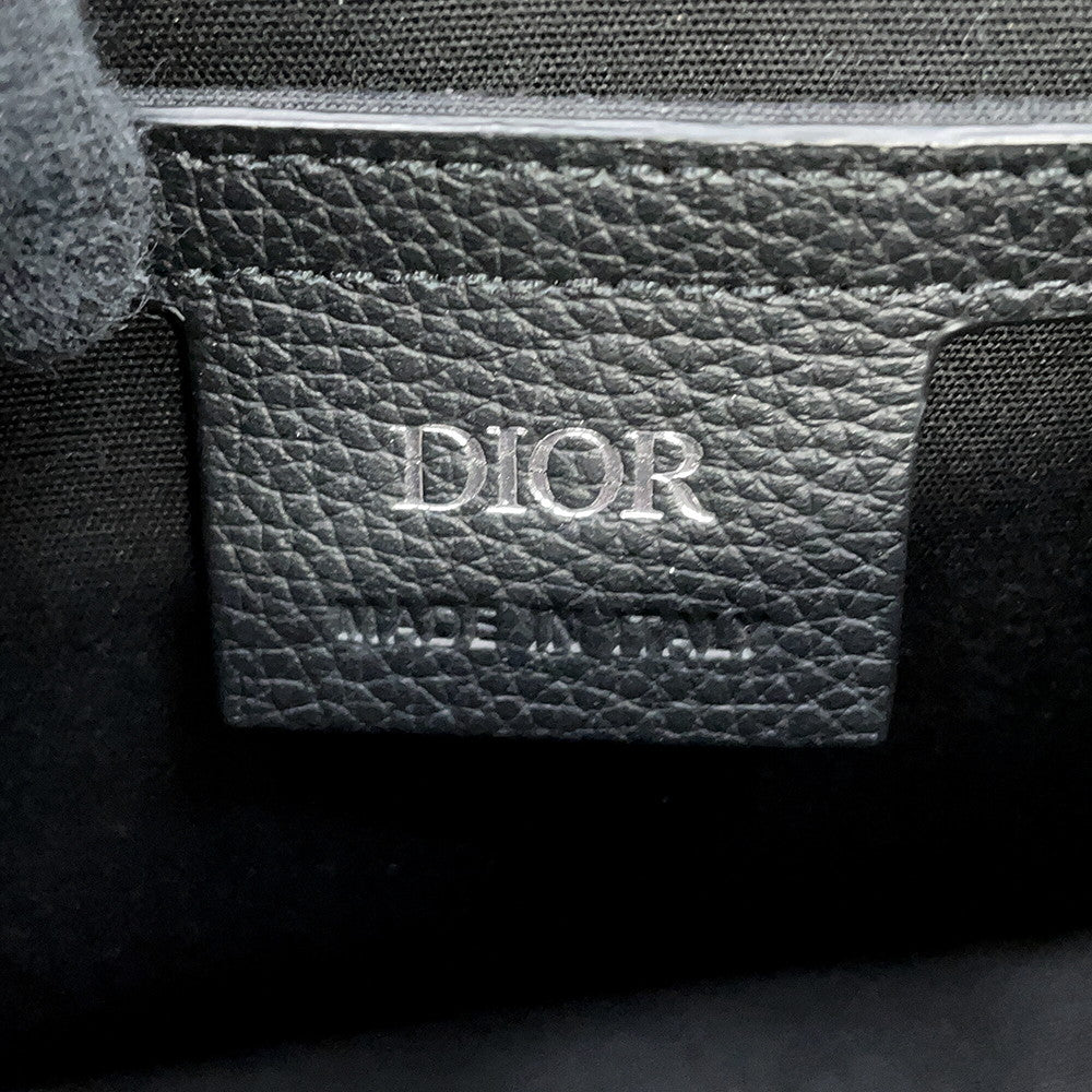 Dior Oblique Saddle Flap Messenger Bag Black2ADCA435YKS_H03E Canvas Calf Leather Size Mini