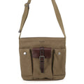 PRADA Route Shoulder Bag Khaki/Brown1BE106 Canvas Leather Size Mini