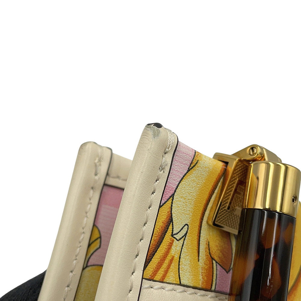FENDI Fendace Sunshine Shopper White/Yellow8BS051 Leather Size Mini