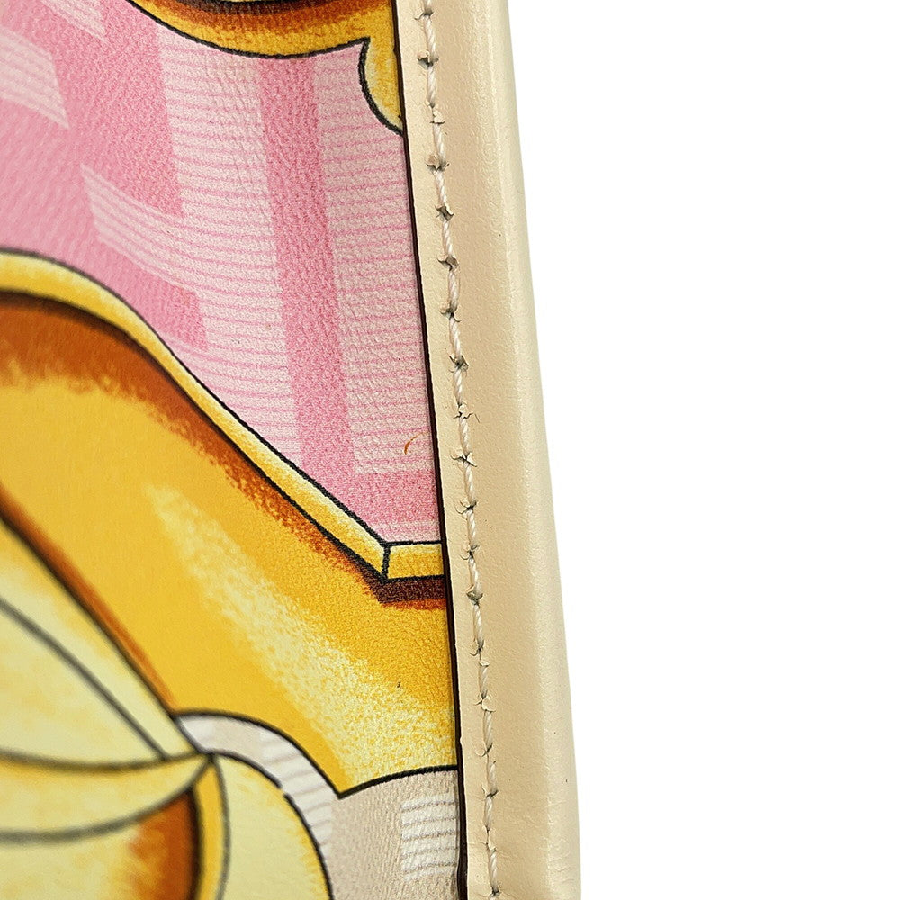 FENDI Fendace Sunshine Shopper White/Yellow8BS051 Leather Size Mini
