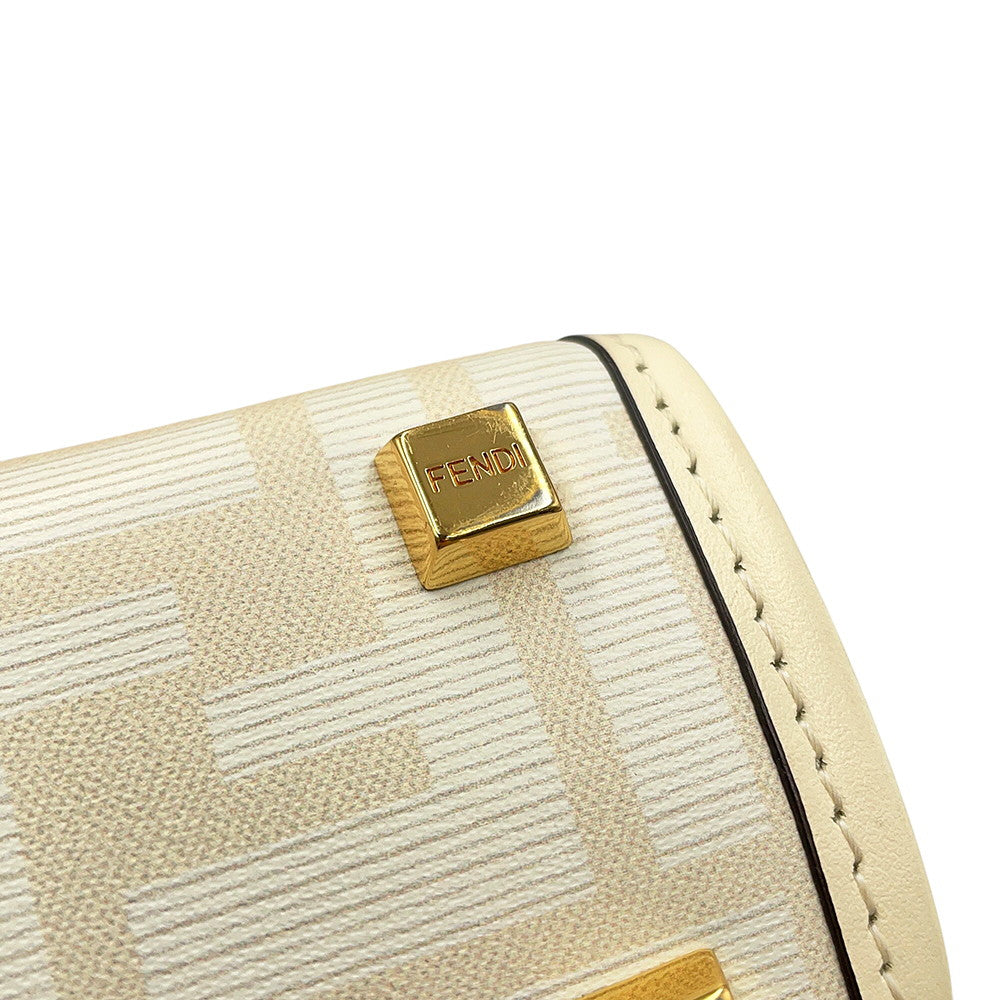 FENDI Fendace Sunshine Shopper White/Yellow8BS051 Leather Size Mini