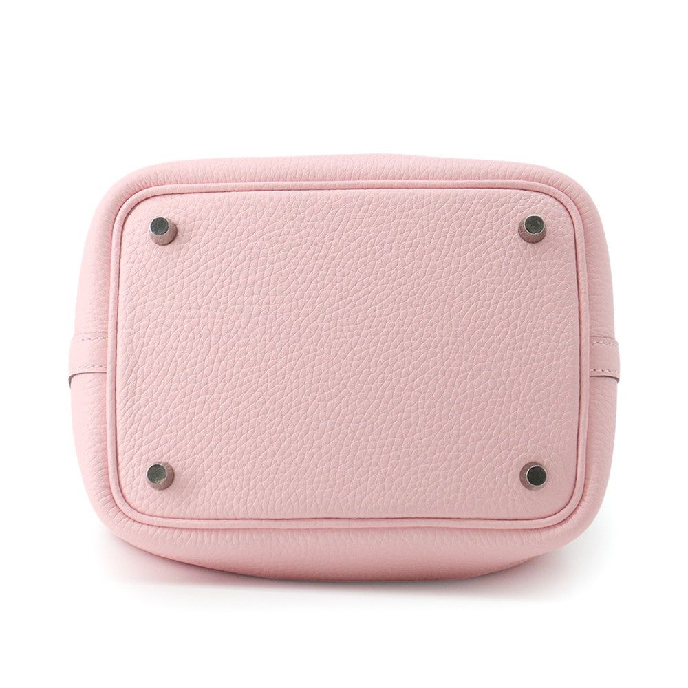 HERMES Picotin Padlock Rose Sakura Taurillon Clemence Size PM