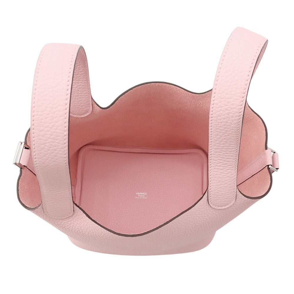 HERMES Picotin Padlock Rose Sakura Taurillon Clemence Size PM
