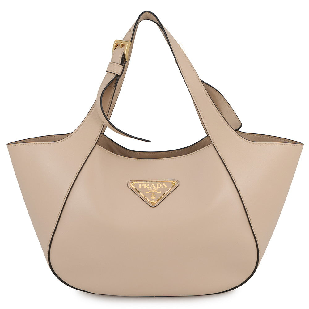 PRADA Tote Bag Beige1BG483 Leather Size Medium