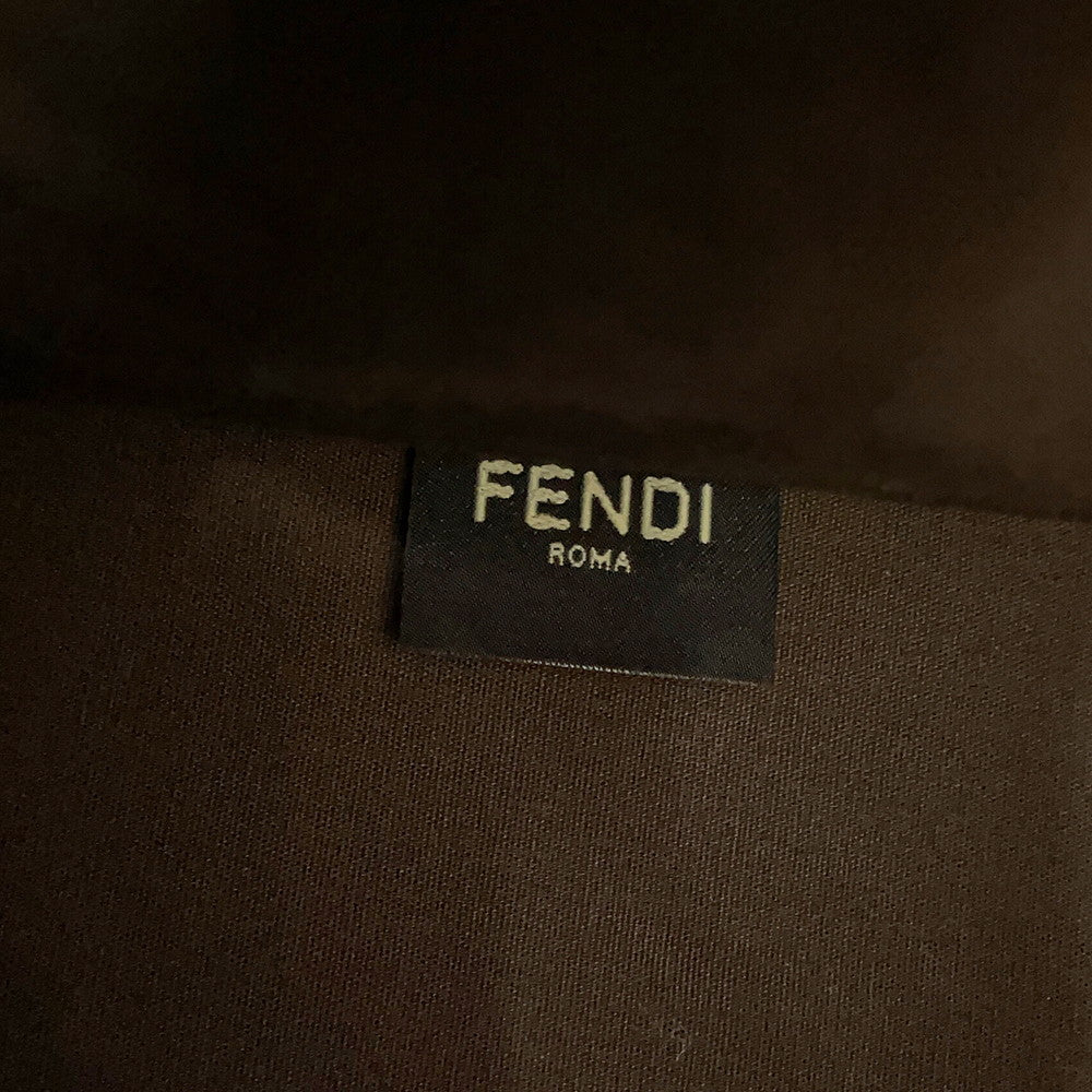 FENDI Sunshine Tote Bag Ivory/Brown8BH386 Canvas Leather Size Medium